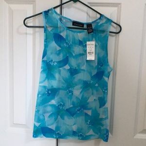 NWT - Flower print sheer sleeveless top